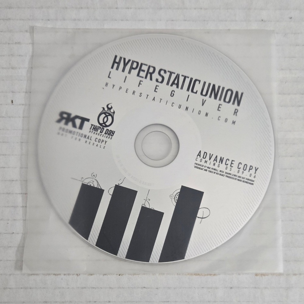 Hyper Static Union Lifegiver Promo CD R 2006 Advance Copy Rocketown Records